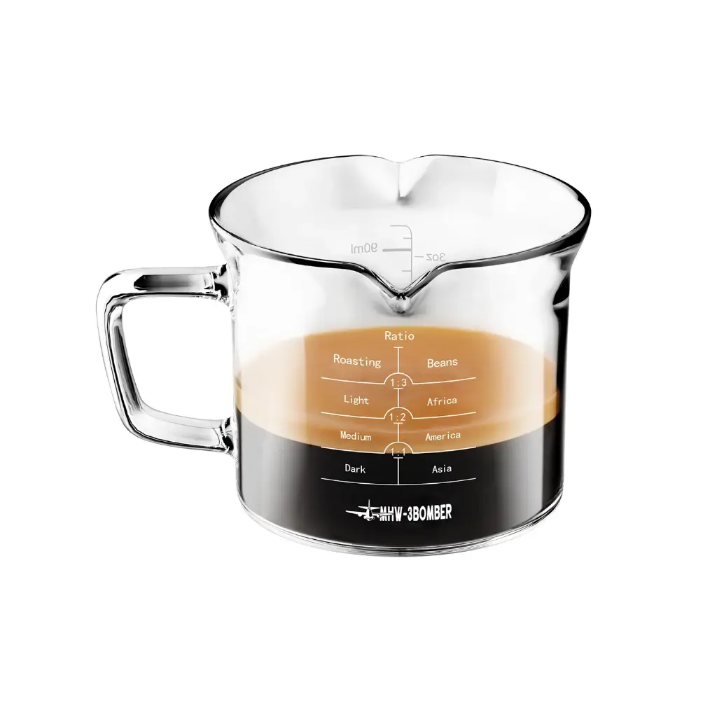 MHW-3BOMBER Glass Measuring Cup (Transparent, W/Handle)